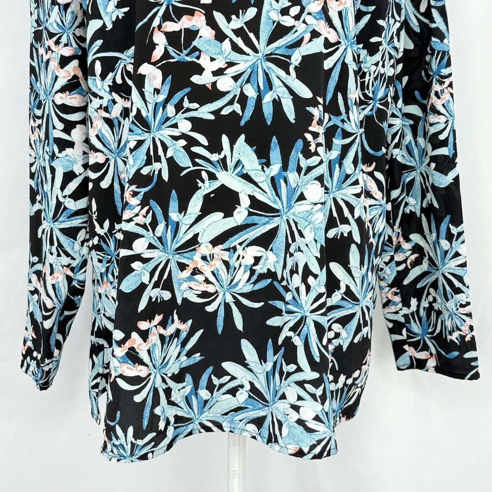 Jaclyn Smith Women Floral Print Long Sleeve Scalloped Neck Top Size XL - Picture 10 of 16